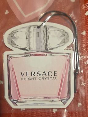 Versace Bright Crystal Pink and Clear Perfume Bottle Car Freshner